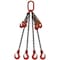 Hsi Four Leg Chain Slng, Adjstbl Type B, 3/4 in dia, 10ft L, Oblong Link to Slng Hook, 91,700lb Lmt 10AQOS3/4B-10 - alternate 1